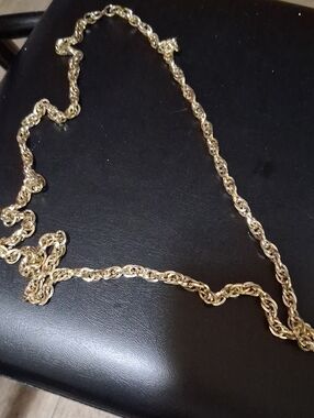 Vintage Gold Tone Rope Chain Necklace - Women's Jewelry